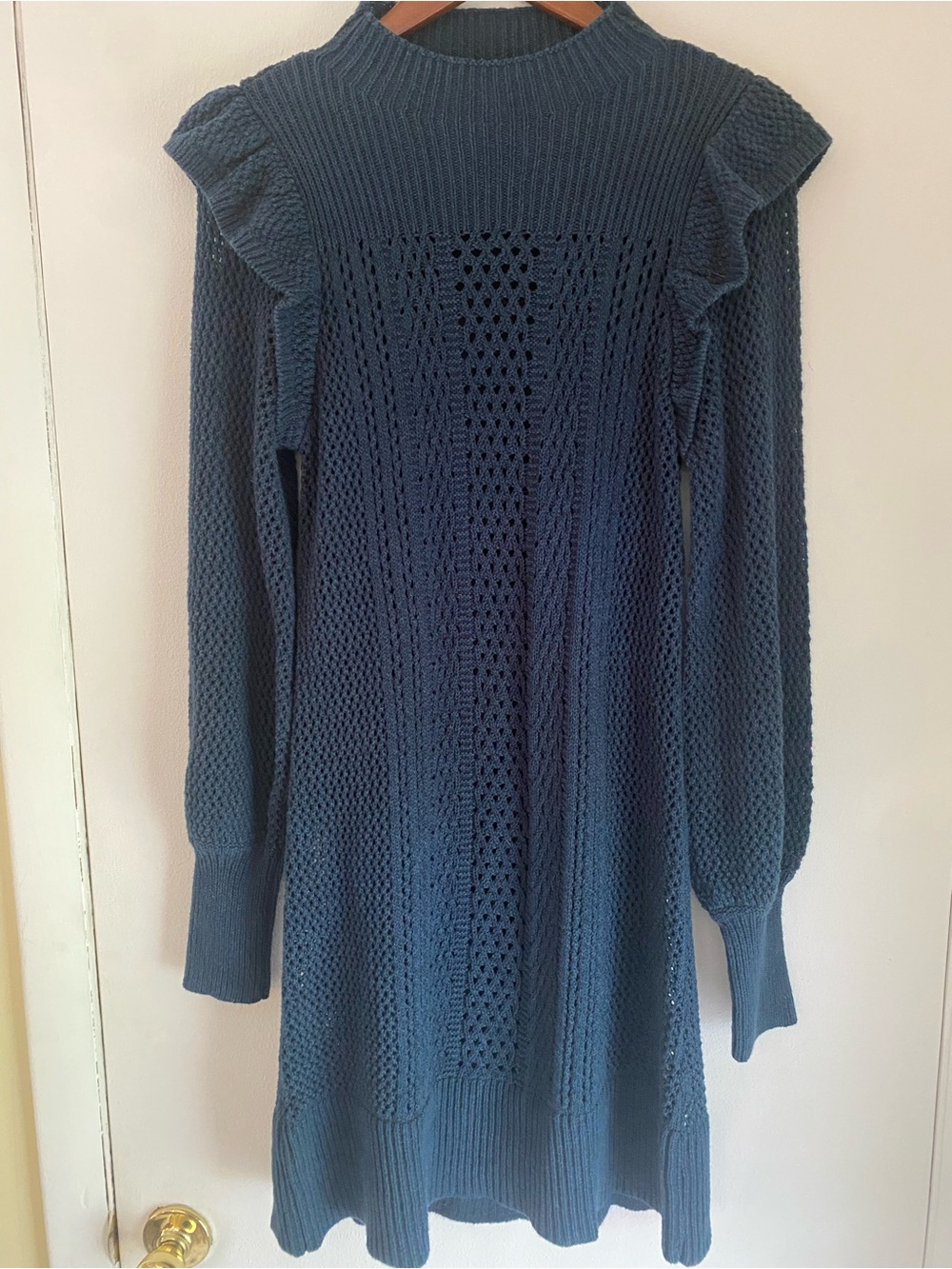 HappyXNature Navy Blue Long Sleeve Knit Sweater Dress NWOT